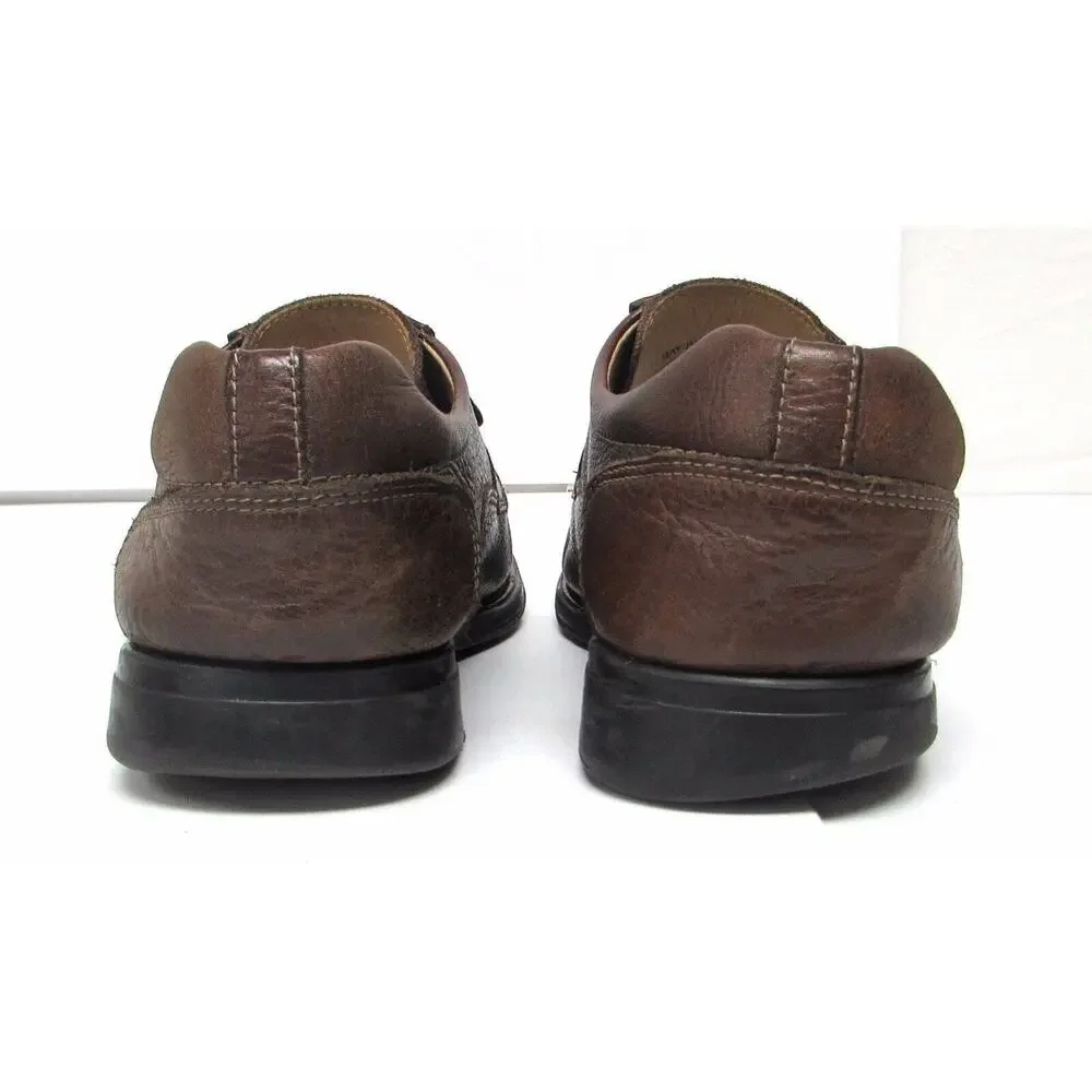 Belvedere mens Brown leather Bay Bridge split toe oxford shoes size 10 EEE WIDE